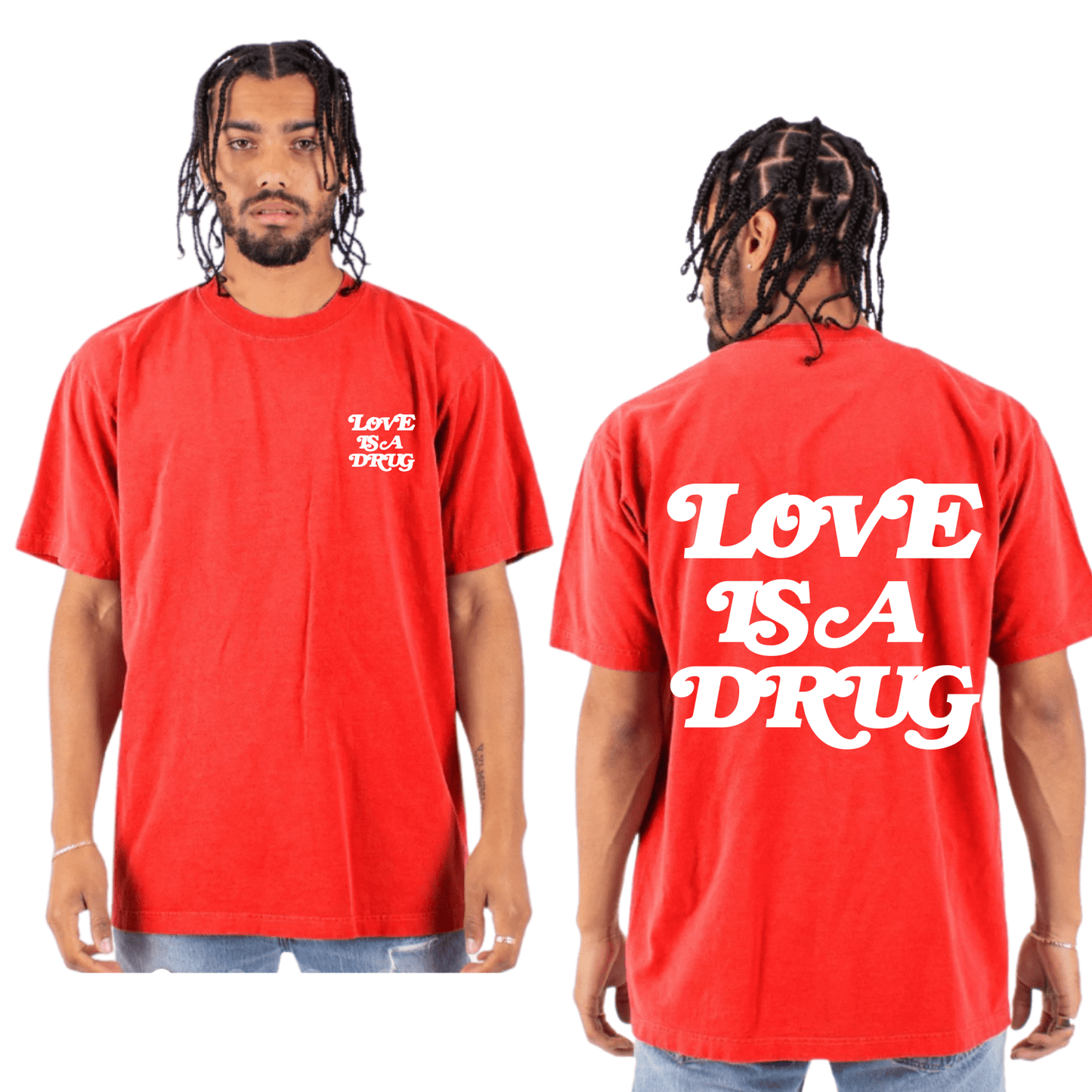 Short Sleeve Love Is A Drug Tee - Expensive Love Clothing