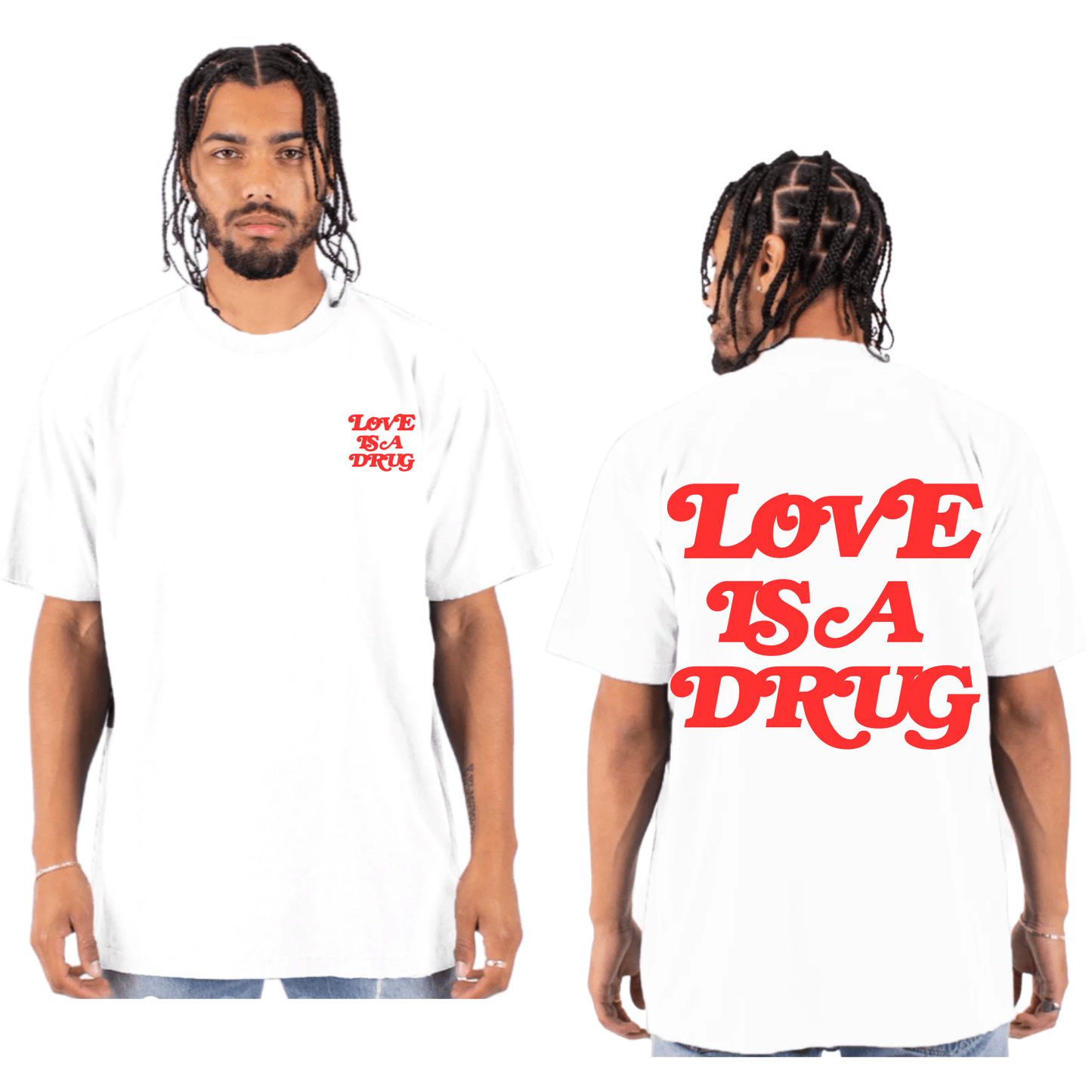 Short Sleeve Love Is A Drug Tee - Expensive Love Clothing