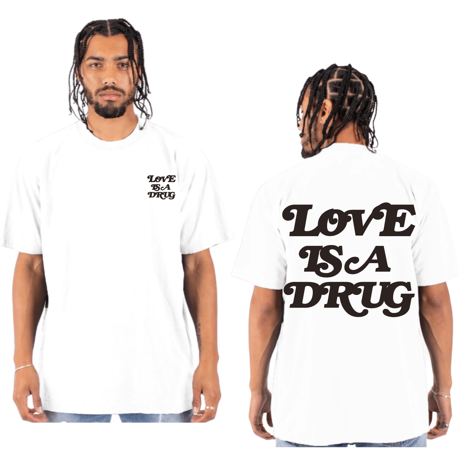 Short Sleeve Love Is A Drug Tee - Expensive Love Clothing